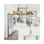 Elegant Designs 2 Light Kitchen Wood Pot Rack with Downlights