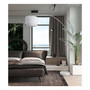 Modern 81" Tall Standing Adjustable Arched Floor Lamp with Double Drum Shade and Marble Base