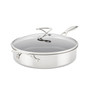 SteelShield C-Series Tri-Ply Clad Nonstick Saute Pan with Lid and Helper Handle, 5-Quart, Silver