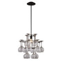 Vintage 1-Light Chandelier in Dark Rust with Glass