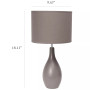 Simple Designs Oval Bowling Pin Base Ceramic Table Lamp