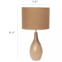 Simple Designs Oval Bowling Pin Base Ceramic Table Lamp
