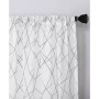 Abstract Geometric Embroidery Semi-Sheer Rod Pocket Curtain Panel, 50" x 63"