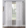 Abstract Geometric Embroidery Semi-Sheer Rod Pocket Curtain Panel, 50" x 63"