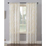 Abstract Geometric Embroidery Semi-Sheer Rod Pocket Curtain Panel, 50" x 63"
