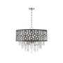 Rory 6-Light Pendant in Matte Black with Satin Nickel