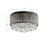Evelyn 17" 3-Light Crystal Drops/Metal LED Flush Mount