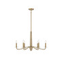 Cannon 6-Light Chandelier in Warm Brass and Rope