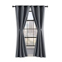 Sondra Textured Leaf Pattern Blackout Grommet Window Curtain Panel Pair with Tiebacks Collection