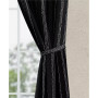 Lola Textured Light Filtering Grommet Window Curtain Panel Pair with Tiebacks, 38" x 84"