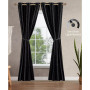 Lola Textured Light Filtering Grommet Window Curtain Panel Pair with Tiebacks, 38" x 84"