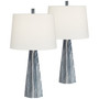 Poly Marble Look Table Lamps - Set of 2