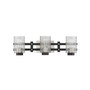 Colt 3-Light Bathroom Vanity Light in Matte Black with Satin Nickel
