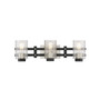 Colt 3-Light Bathroom Vanity Light in Matte Black with Satin Nickel