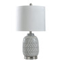 Ceramic and Metal Table Lamp with Round Hardback Shade