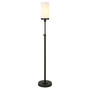 Frieda Blackened Lamp with Glass Shade