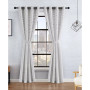 Sierra Textured Light Filtering Grommet Window Curtain Panel Pair with Tiebacks, 52" x 84"