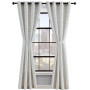 Sierra Textured Light Filtering Grommet Window Curtain Panel Pair with Tiebacks, 52" x 84"
