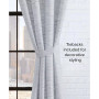 Sierra Textured Light Filtering Grommet Window Curtain Panel Pair with Tiebacks, 52" x 84"