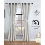 Sierra Textured Light Filtering Grommet Window Curtain Panel Pair with Tiebacks, 52" x 84"