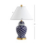 School Of Fish 22" Ginger Jar Ceramic, Led Table Lamp
