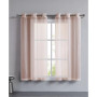 Marnie Crushed Solid Sheer Voile Grommet Window Curtain Panel Set Collection