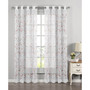 Wavy Leaves Embroidered Sheer Curtain Panel, 54" x 84"