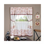 Cappuccino Embellished Cottage Window Curtain Set, 58x36