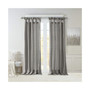 Emilia Twist Tab Lined Window Curtain Panel - 50x120" - Charcoal