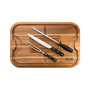 Oversized Acacia Carving Board with 3 Piece Carving Set