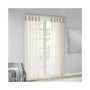 DIY Twisted Tab Sheer Window Curtain Panel, Ivory - 63" Panel