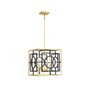 Kirsch 4-Light Pendant in Matte Black with Gold Accents