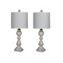 Distressed Balustrade Resin Table Lamps, Set of 2