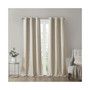 Polyester Printed Faux Silk Total Blackout Window Panel Pair, Taupe - 42x95"