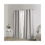 Polyester Printed Faux Silk Total Blackout Window Panel Pair, Grey - 42x84"