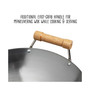 Classic Series Round Bottom Carbon Steel Wok with Birch Handles, 14"