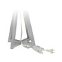 Interlocked Triangular Wood Table Lamp with Fabric Shade