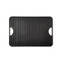 Large Rectangular Reversible Cast Iron Griddle, Solid, 20" x 14", Seasoned