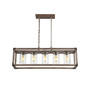 Zeniba 5-Light Linear Adjustable Rustic Farmhouse LED Pendant