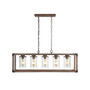 Zeniba 5-Light Linear Adjustable Rustic Farmhouse LED Pendant
