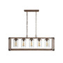 Zeniba 5-Light Linear Adjustable Rustic Farmhouse LED Pendant