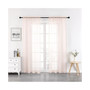2 Piece Rose Pink Colored Rod Pocket Sheer Voile Window Curtains