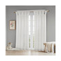 1-PC Rosette Floral Twist Tab Top Window Curtain Panel, White - 50x63"