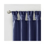 Emilia Twist Tab Lined Window Curtain Panel - 50x120" - Navy