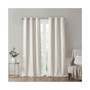 2-PC Polyester Printed Faux Silk Total Blackout Window Curtain Panel Pair, Ivory - 42x95"