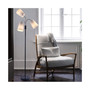 Adjustable Multi Head Floor Lamp with 3 White Fabric Drum Shades