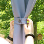 Indoor/Outdoor Spun Polyester Curtain Tiebacks - Gray - Set of 4