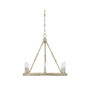 Trade Winds Mansfield Chandelier in Natural Wood and Rope