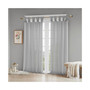 1-PC Rosette Floral Twist Tab Top Window Curtain Panel, Grey - 50x84"