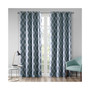 1-PC Modern Polyester Blackout Printed Window Panel Curtain, Navy - 50x95"